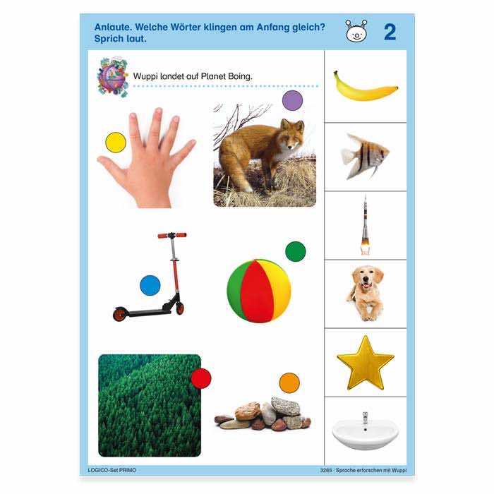 Sprache erforschen mit Wuppi | LOGICO-Set PRIMO | 3265 | Beispielkarte 2