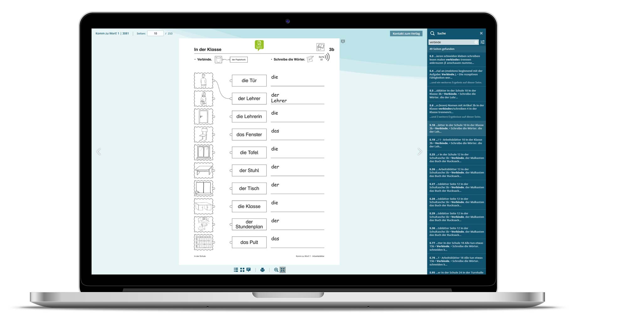 Digitaler Finken-Ordner in schulidoo | Volltextsuche 