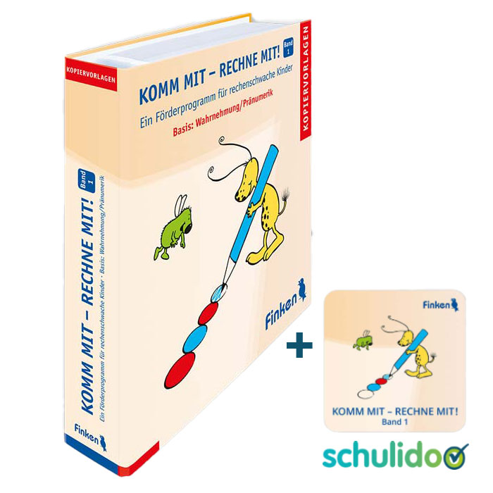 Komm mit – rechne mit! Band 1 Wahrnehmung und Pränumerik | Foerderprogramm fuer rechenschwache Kinder | Ordner plus schulidoo | 3010