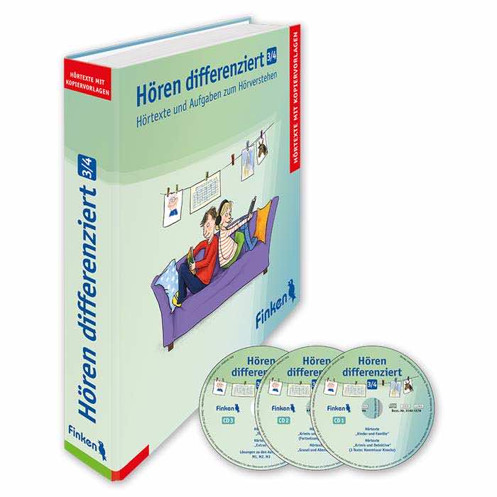 Hoeren differenziert Klasse 3 und 4 | Hoertexte und Aufgaben zum Hoerverstehen | Ordner mit drei Material-CDs | 3140
