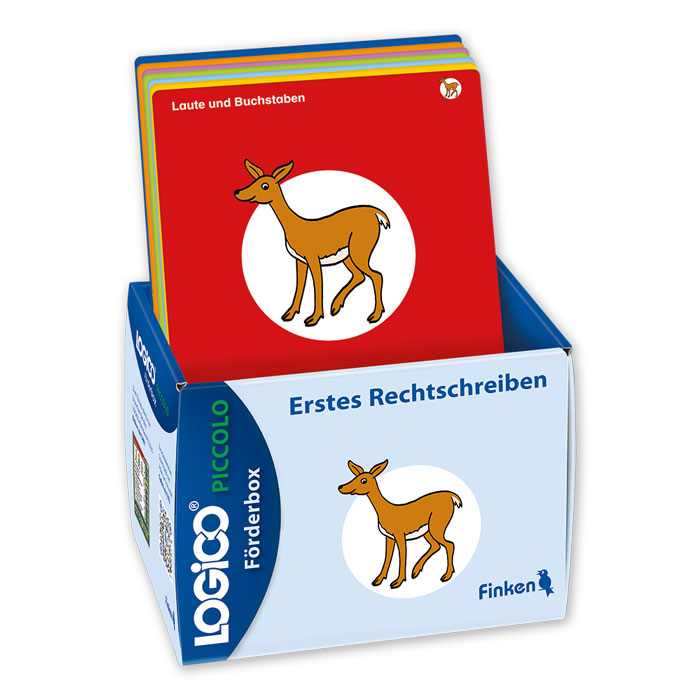 Kinderbuch, Leseanfänger, Erstes Rechtschreiben, Kartenbox, Hirsch (Tier),