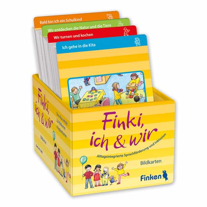 Finki, ich & wir | Bildkartenbox mit 224 illustrierten Bildkarten Bildkartenbox aus Materialpaket Finki, ich & wir | mit 224 illustrierten Bildkarten