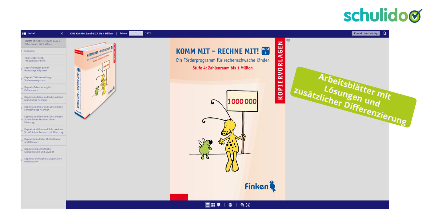 Komm mit – rechne mit Band 6 | Beispielseite aus schulidoo | Arbeitsblätter mit Lösungen