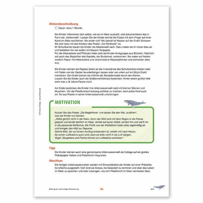 Bildung für nachhaltige Entwicklung (BNE) in Kita und Schuleingangsphase| Beispielseite Unterwasserwelt nachbauen Aktionsbeschreibung | 1097