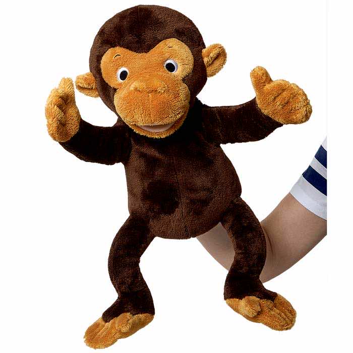 Kinderarm haelt Handpuppe Bodo