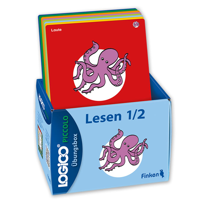 Kinderbuch, Lesestart, Augenblick-Set, Oktopus, Bunte Karten, Lesen 1 und 2 | LOGICO-Uebungsbox PICCOLO | 3351
