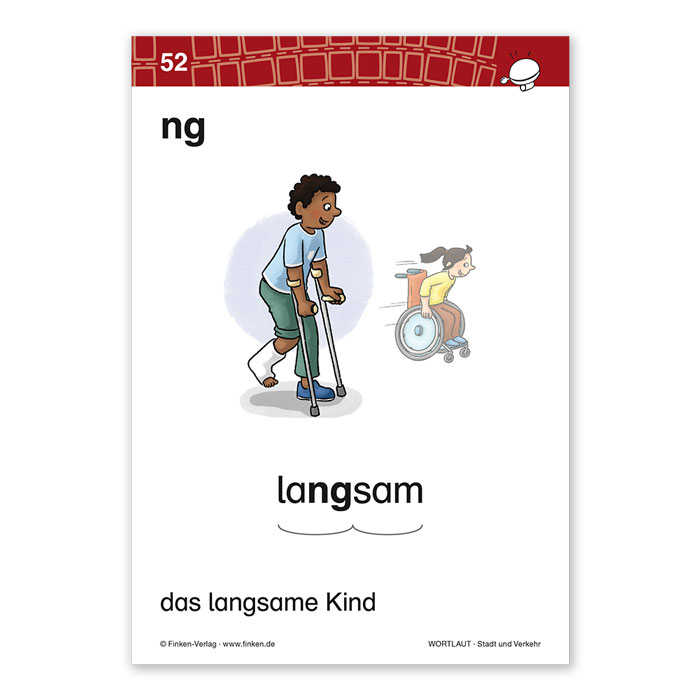 Vorderseite der Wortbildkarte zum Adjektiv „langsam“ aus dem Materialpaket „Wortlaut“