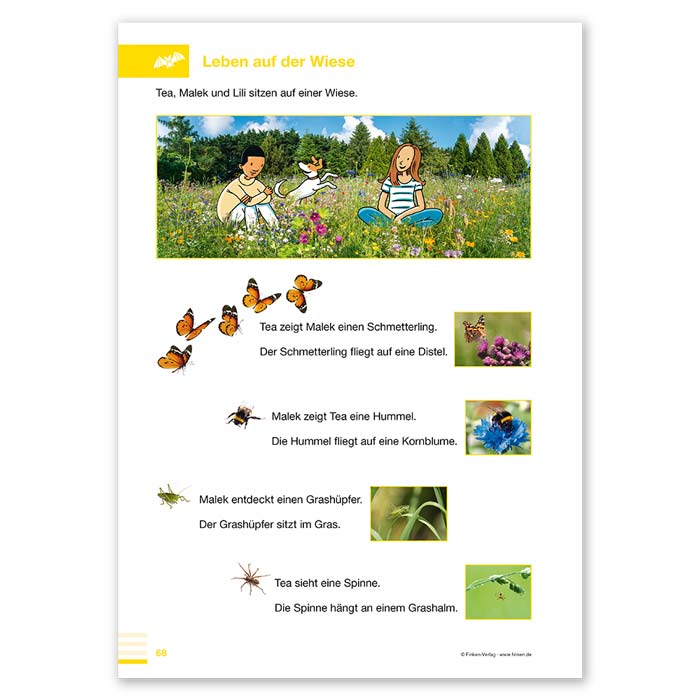 Einfach so! Sprachfoerderung für den Regelunterricht ab Klasse 4 | Hoer-Lese-Buch Beispielseite Leben auf der Wiese | 3077