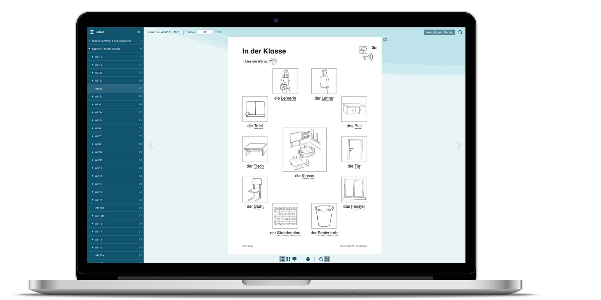 Digitaler Finken-Ordner in schulidoo | Navigation und Inhalt 