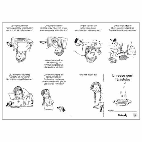 Bunterkunte Welt | Finkenminis Kopiervorlagen-Heft für 28 Faltbuechlein |Ich esse gern Talastsbo | 1556