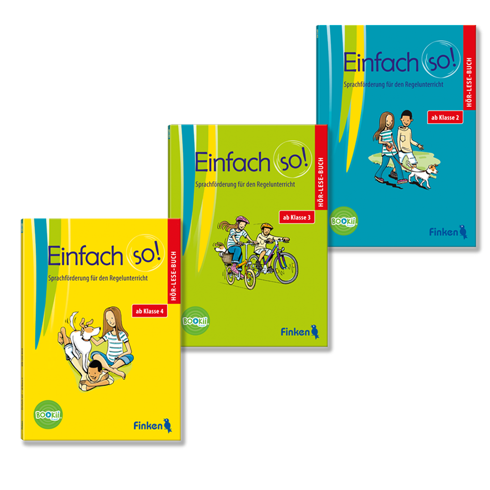 Komm Einfach so! Hör-Lese-Bücher Abbildungen der drei Hoer-Lese-Buecher aus der Reihe Einfach so!