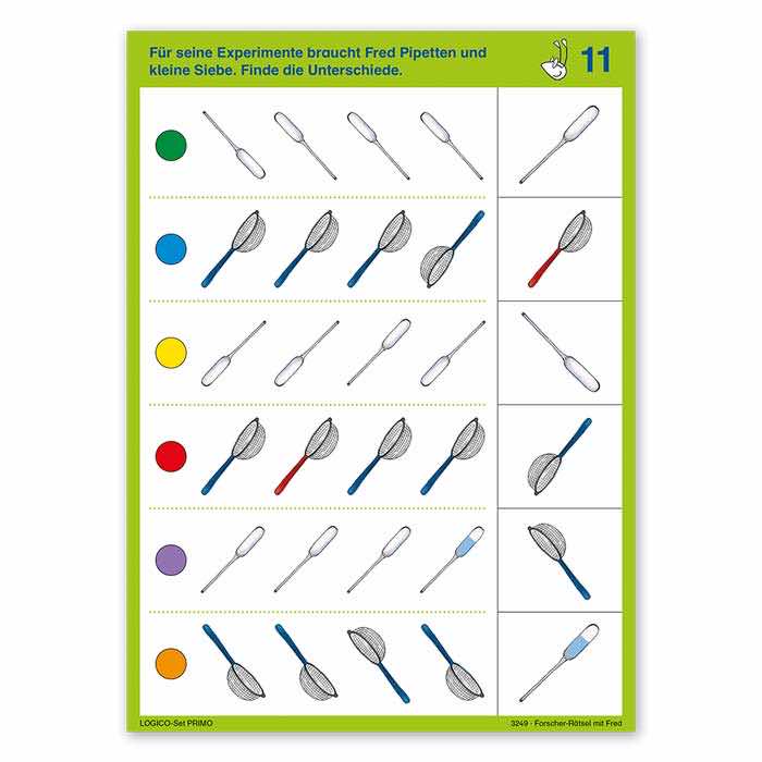 Forscher-Raetsel mit Fred | LOGICO-Set PRIMO | ab 5 Jahren | Beispielkarte „Finde die Unterschiede“ | 3249 Forscher-Raetsel mit Fred | LOGICO-Set PRIMO | ab 5 Jahren | Beispielkarte „Finde die Unterschiede“ | 3249