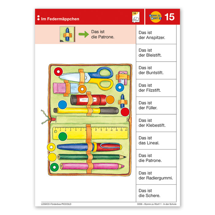 Schultasche, Schreibwaren, Schere, Stifte, Lineal,