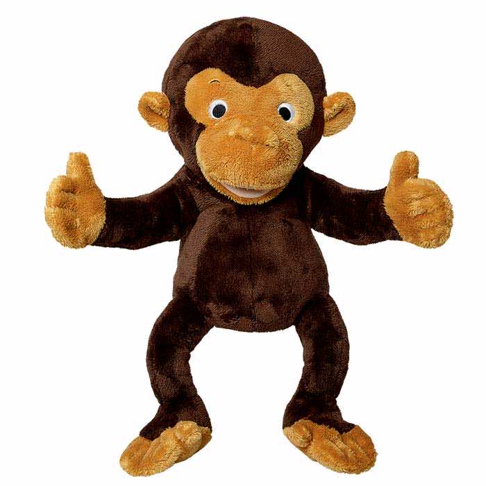 Handpuppe Bodo | Plueschfigur | 1086 Lachender Affe Bodo Handpuppe aus Pluesch mit offenen Armen